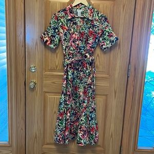 JG HOOK Faux Wrap LINEN Dress 8P